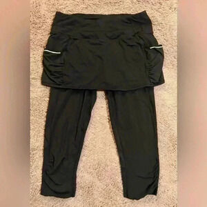 Athleta 2-in-1 leggings and skirt, black, size M